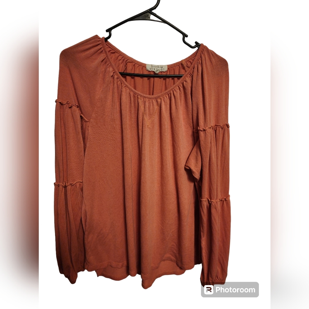 French laundry VINTAGE xl long sleeve top Coral